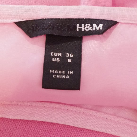 H&M Gradient Dyed Linen Blend Lined  Skirt- Sz. 6 - Picture 3 of 3